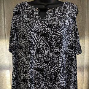 RAFAELLA WOMENS OPEN SLEEVE TOP BLOUSE SZ 1X